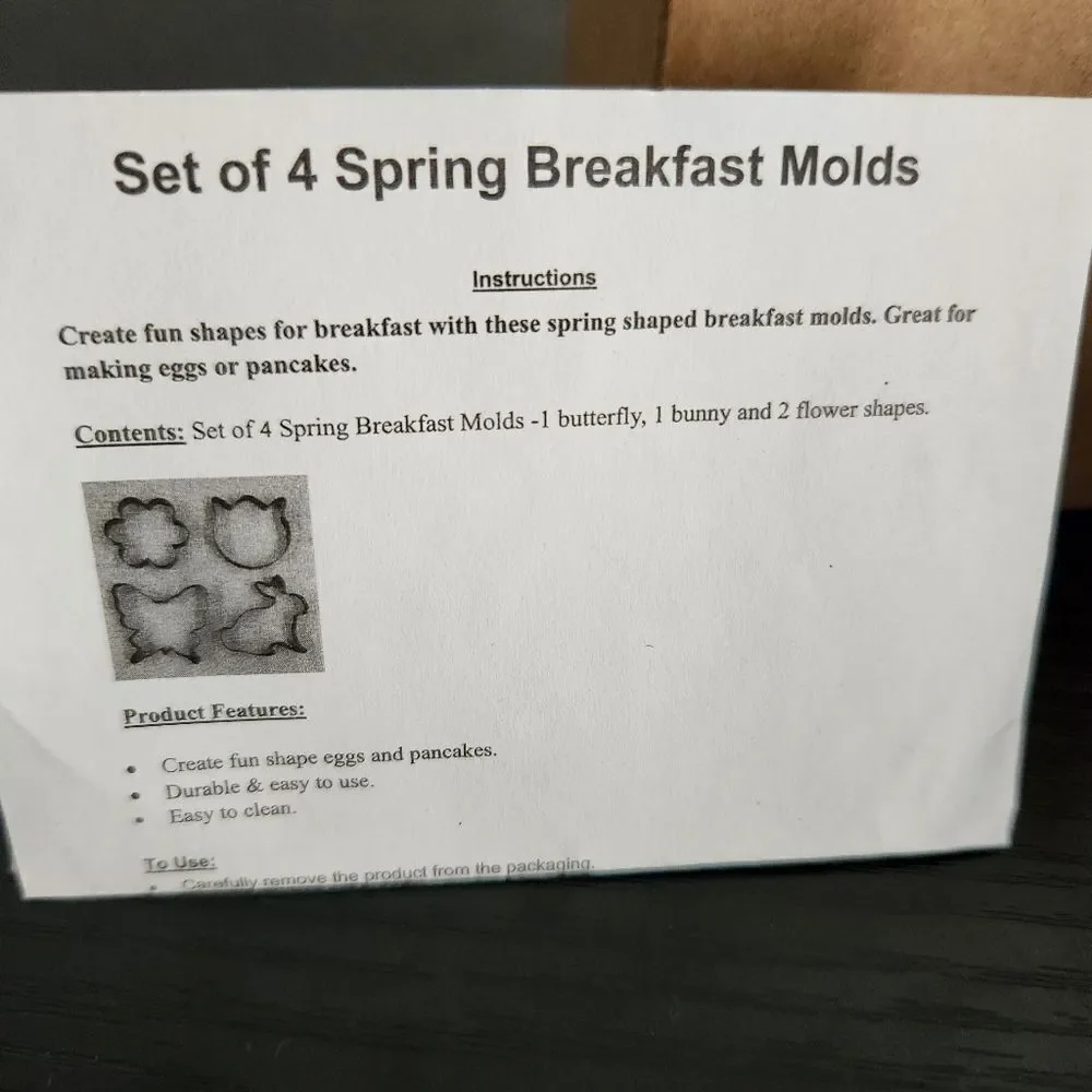 Avon Set of 4 Spring Breakfast Molds (2) Flower, Butterfly, Bunny NIB
